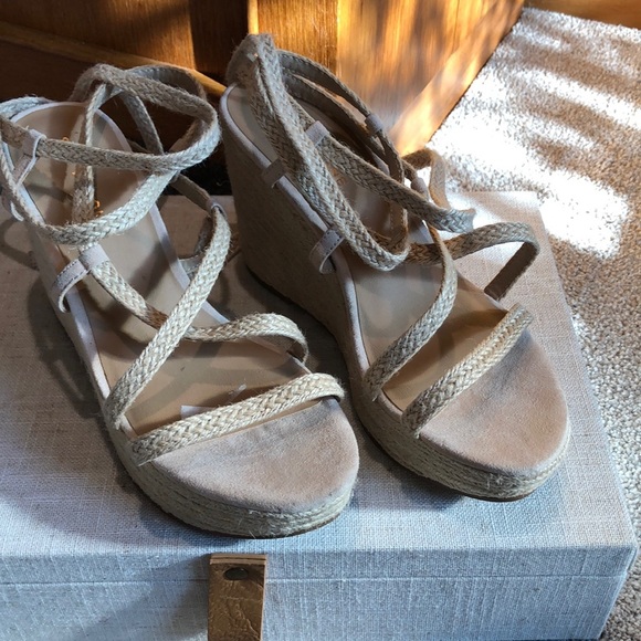 Like new Sun + Stone Trinnie strappy tall espadrille wedge sandal 8.5 - Picture 2 of 9